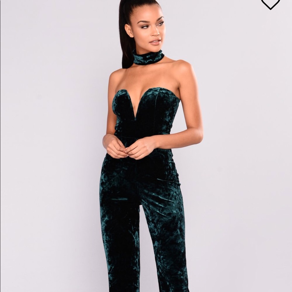 Call Me Crushed velvet jumpsuit